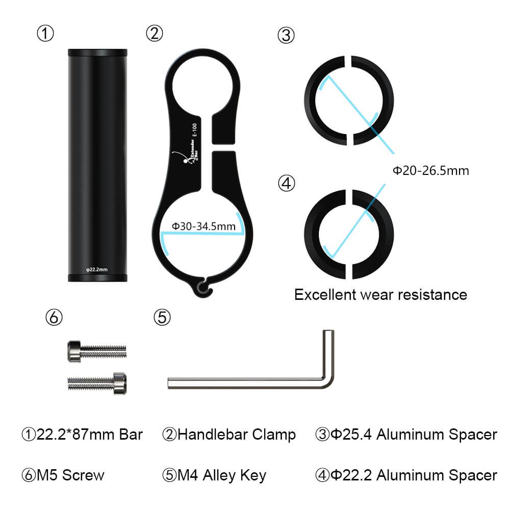 Rallonge De Guidon Volo Extender – Alu, 31,8mm, Avec Entretoises Pour 25,4/22,2mm, Pour GPS Ou éclairage